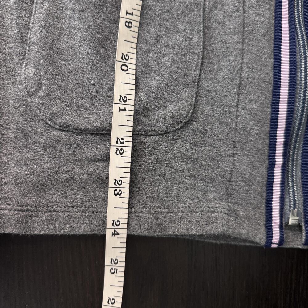 L'Oeuf Poche Baseline Cardigan Womens Medium Gray Zip Front Sweater Golf Preppy - Picture 8 of 9